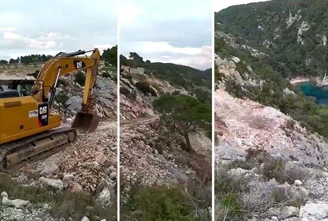 VIDEO Bageri rovare uvalu na Šolti građani sumnjaju na nezakonitosti